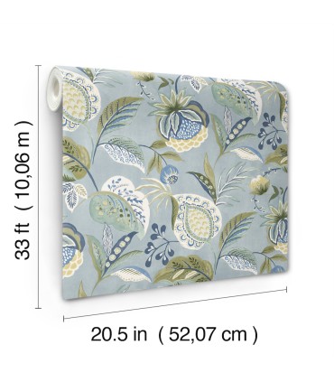 3125-72300 - Bohemian Blue Jacobean Wallpaper-Kinfolk