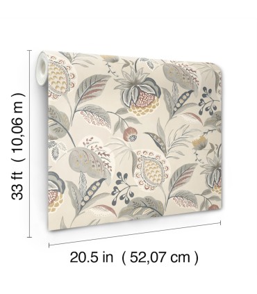 3125-72304 - Bohemian Grey Jacobean Wallpaper-Kinfolk