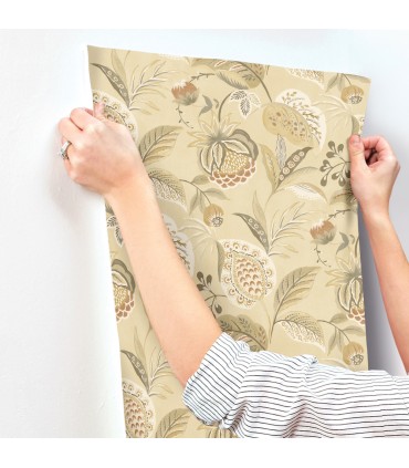 3125-72302 - Bohemian Mustard Jacobean Wallpaper-Kinfolk