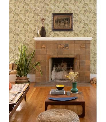 3125-72302 - Bohemian Mustard Jacobean Wallpaper-Kinfolk