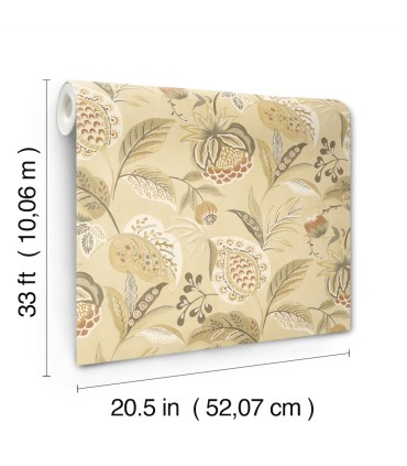 3125-72302 - Bohemian Mustard Jacobean Wallpaper-Kinfolk