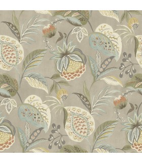 3125-72301 - Bohemian Taupe Jacobean Wallpaper-Kinfolk