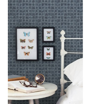 3125-72306 - Button Block Navy Geometric Wallpaper-Kinfolk
