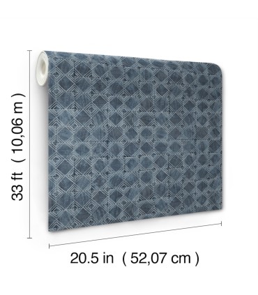 3125-72306 - Button Block Navy Geometric Wallpaper-Kinfolk