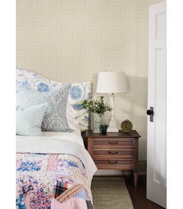 3125-72307 - Button Block Taupe Geometric Wallpaper-Kinfolk