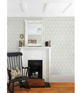 3125-72344 - Cathal Aqua Tulip Block Print Wallpaper-Kinfolk