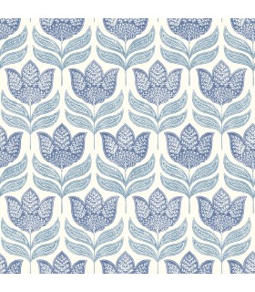 3125-72345 - Cathal Blue Tulip Block Print Wallpaper-Kinfolk