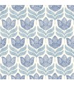 3125-72345 - Cathal Blue Tulip Block Print Wallpaper-Kinfolk