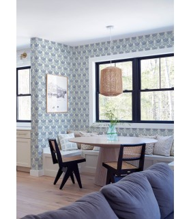 3125-72345 - Cathal Blue Tulip Block Print Wallpaper-Kinfolk