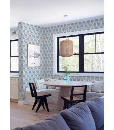 3125-72345 - Cathal Blue Tulip Block Print Wallpaper-Kinfolk