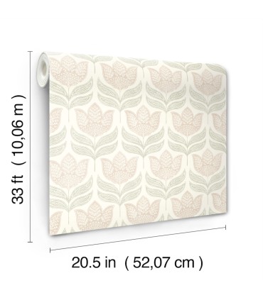 3125-72346 - Cathal Blush Tulip Block Print Wallpaper-Kinfolk