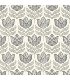 3125-72343 - Cathal Charcoal Tulip Block Print Wallpaper-Kinfolk