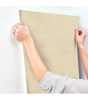 3125-72358 - Homespun Light Brown Textured Wallpaper-Kinfolk