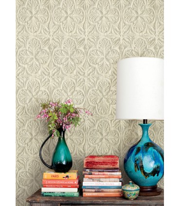 3125-72333 - Karachi Cream Wooden Damask Wallpaper-Kinfolk