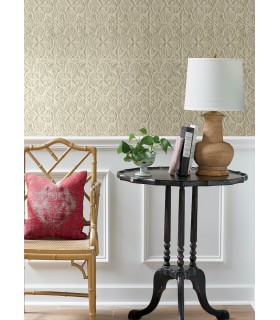 3125-72333 - Karachi Cream Wooden Damask Wallpaper-Kinfolk