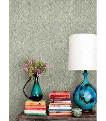 3125-72332 - Karachi Light Blue Wooden Damask Wallpaper-Kinfolk