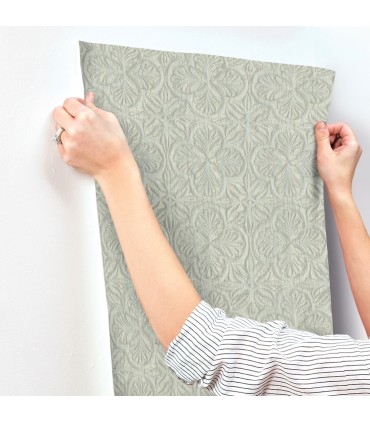 3125-72332 - Karachi Light Blue Wooden Damask Wallpaper-Kinfolk