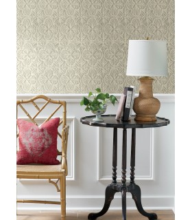 3125-72334 - Karachi White Wooden Damask Wallpaper-Kinfolk