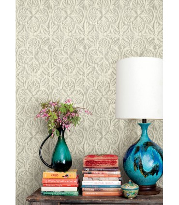 3125-72334 - Karachi White Wooden Damask Wallpaper-Kinfolk
