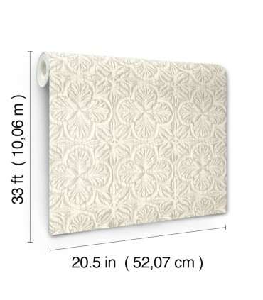 3125-72334 - Karachi White Wooden Damask Wallpaper-Kinfolk