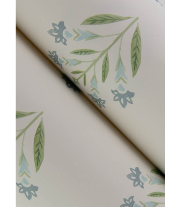 3125-72351 - Kova Aquamarine Floral Crest Wallpaper-Kinfolk
