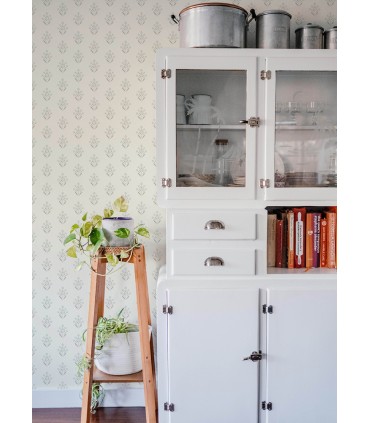 3125-72350 - Kova Light Blue Floral Crest Wallpaper-Kinfolk