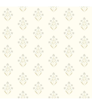 3125-72348 - Kova Yellow Floral Crest Wallpaper-Kinfolk