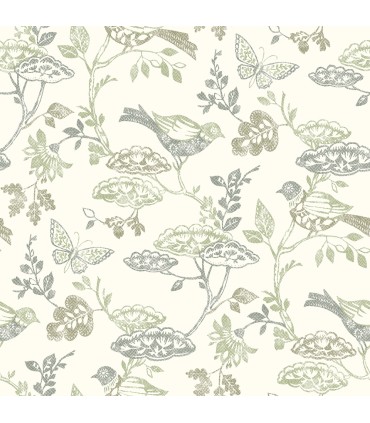 3125-72315 - Malmo Green Trail Wallpaper-Kinfolk