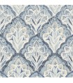 3125-72337 - Mimir Blue Quilted Damask Wallpaper-Kinfolk