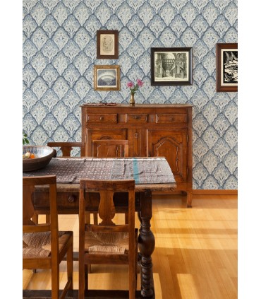 3125-72337 - Mimir Blue Quilted Damask Wallpaper-Kinfolk