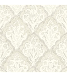 3125-72339 - Mimir Dove Quilted Damask Wallpaper-Kinfolk