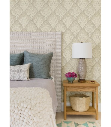 3125-72339 - Mimir Dove Quilted Damask Wallpaper-Kinfolk