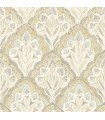 3125-72338 - Mimir Mustard Quilted Damask Wallpaper-Kinfolk