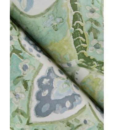 3125-72341 - Mimir Aquamarine Quilted Damask Wallpaper-Kinfolk