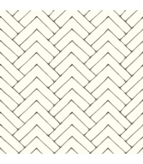 3125-72366 - Oswin Black Tiered Herringbone Wallpaper-Kinfolk