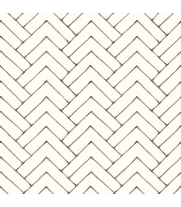 3125-72366 - Oswin Black Tiered Herringbone Wallpaper-Kinfolk