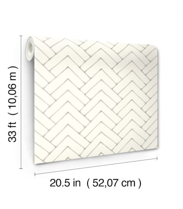 3125-72364 - Oswin Grey Tiered Herringbone Wallpaper-Kinfolk