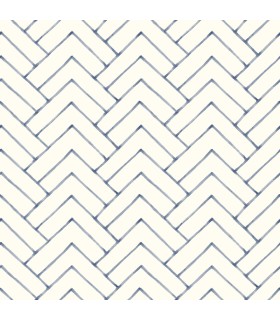 3125-72363 - Oswin Navy Tiered Herringbone Wallpaper-Kinfolk