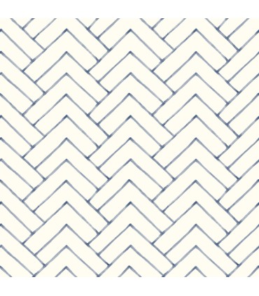 3125-72363 - Oswin Navy Tiered Herringbone Wallpaper-Kinfolk