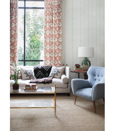 3125-72363 - Oswin Navy Tiered Herringbone Wallpaper-Kinfolk