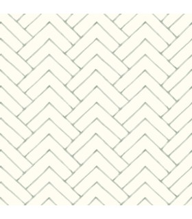 3125-72362 - Oswin Teal Tiered Herringbone Wallpaper-Kinfolk