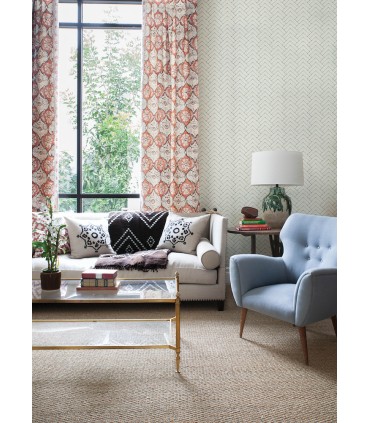 3125-72362 - Oswin Teal Tiered Herringbone Wallpaper-Kinfolk