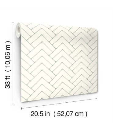 3125-72362 - Oswin Teal Tiered Herringbone Wallpaper-Kinfolk