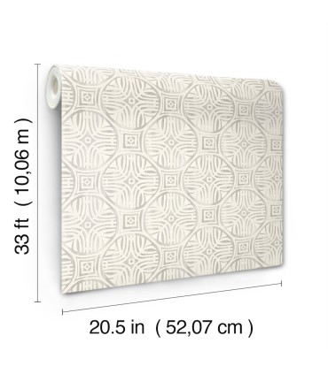 3125-72313 - Sandee Grey Medallion Wallpaper-Kinfolk