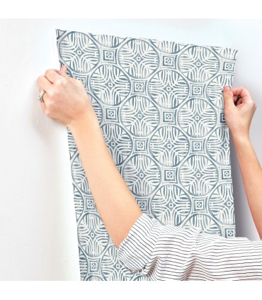 3125-72310 - Sandee Navy Medallion Wallpaper-Kinfolk