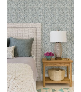 3125-72310 - Sandee Navy Medallion Wallpaper-Kinfolk