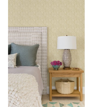 3125-72312 - Sandee Butter Medallion Wallpaper-Kinfolk