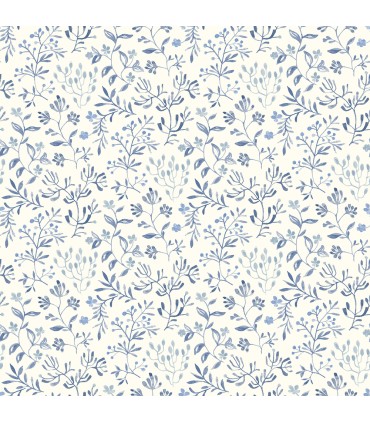 3125-72352 - Tarragon Blue Dainty Meadow Wallpaper-Kinfolk
