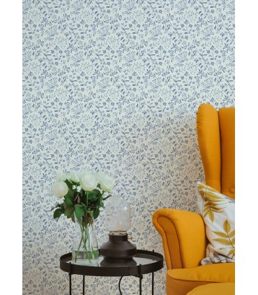 3125-72352 - Tarragon Blue Dainty Meadow Wallpaper-Kinfolk