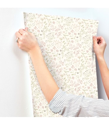 3125-72355 - Tarragon Blush Dainty Meadow Wallpaper-Kinfolk